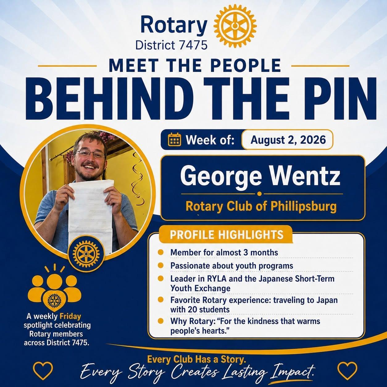 George Wentz, Rotary Club of Phillipsburg