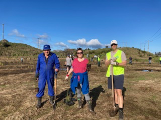 Dennis McFetridge, Carmen Goodwin (Club President ‘22) and Paul Higson working hard on K valley project