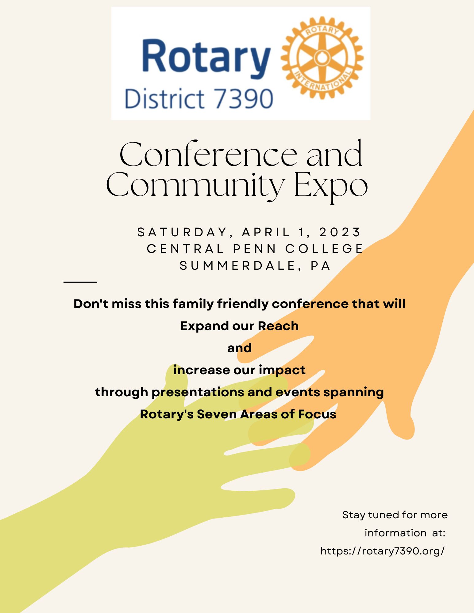 SAVE THE DATE! District Conference April 1, 2023 District 7390