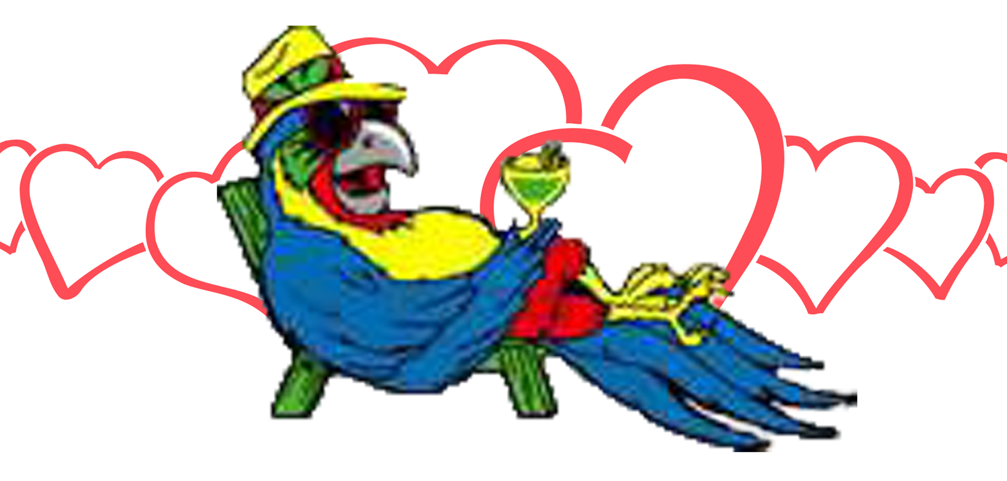 LHC Parrot Head with hearts