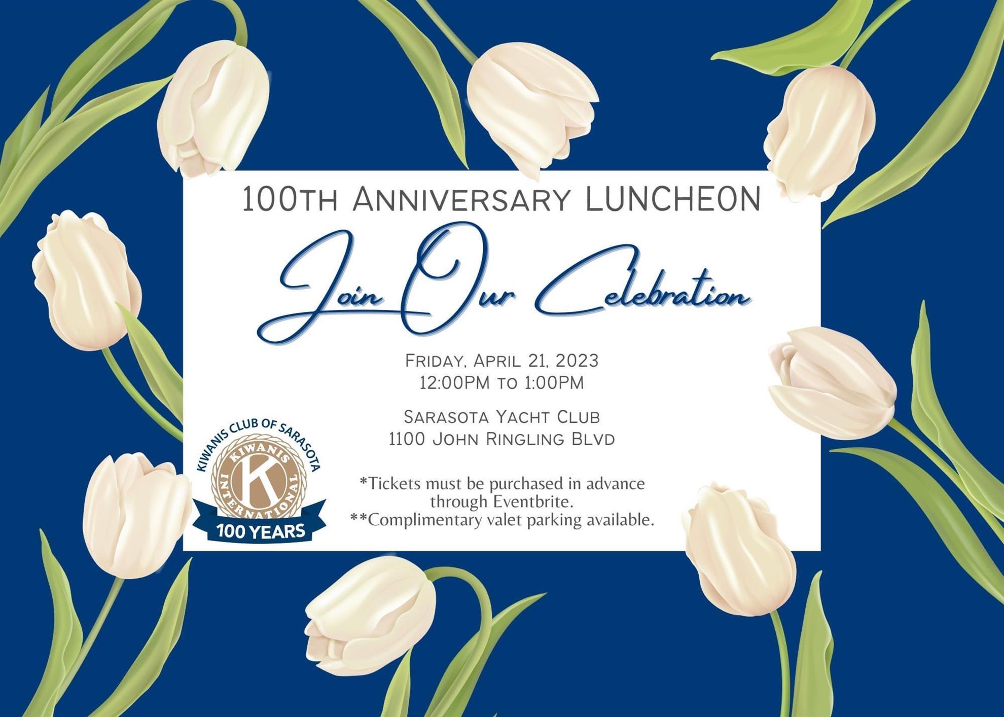 Sarasota Kiwanis 100th Meeting Anniversary Invitation | Siesta Key ...