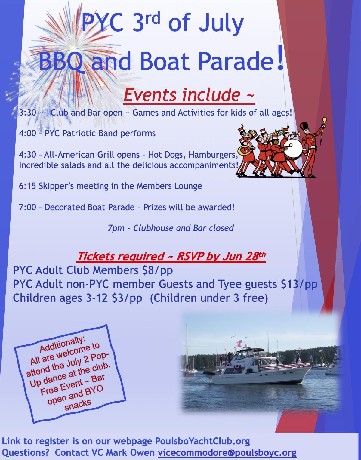 3rd of July BBQ & Boat Parade | Poulsbo Yacht Club