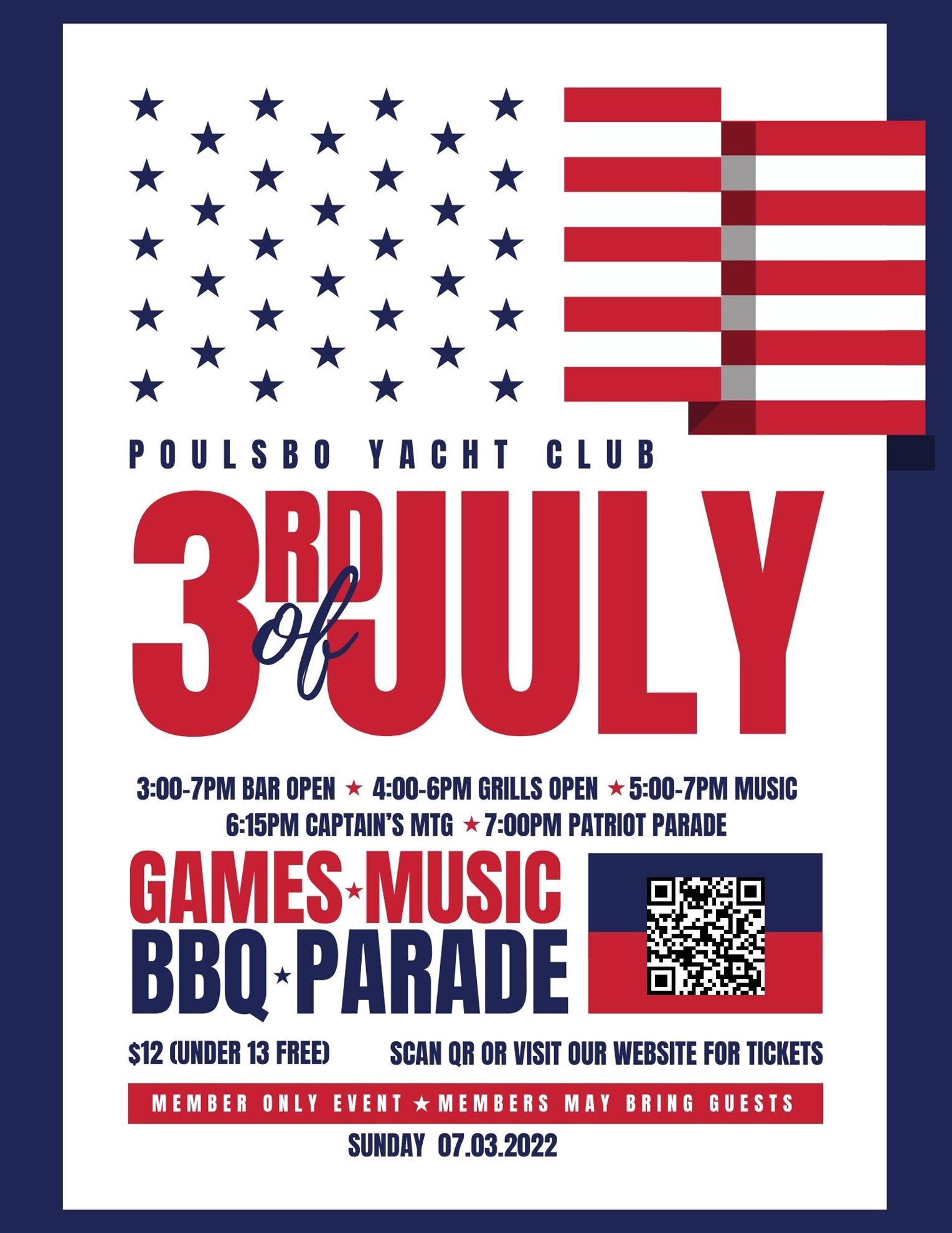 July 3rd Independence Day Celebration Poulsbo Yacht Club