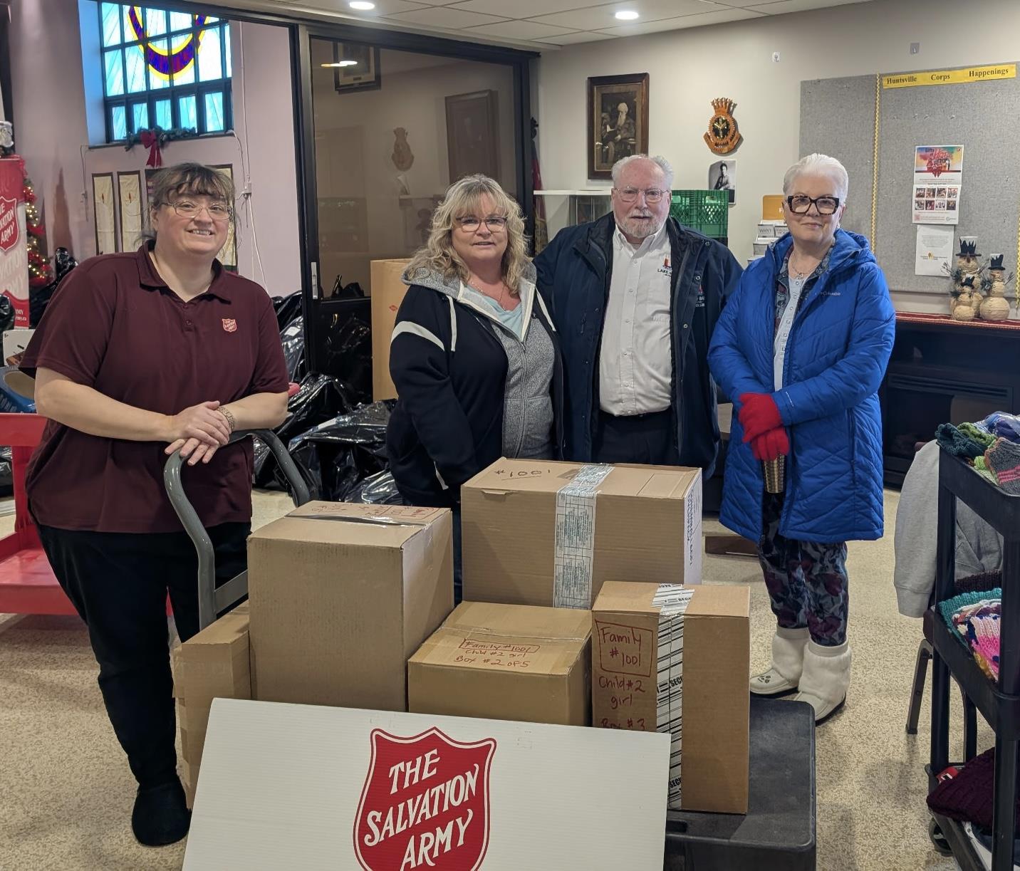 Salvation Army adopted Christmas Family drop off