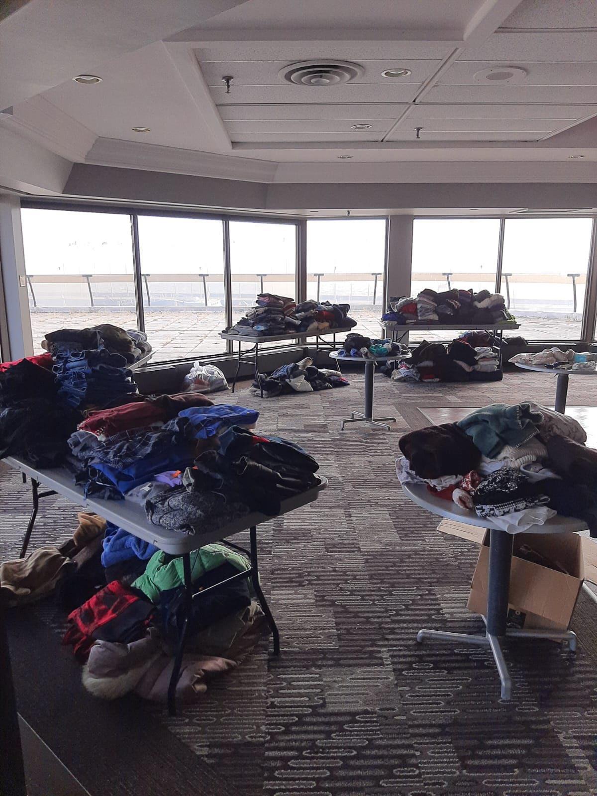 Items collected by the Kingston Rotaract Club Clothing Drive for Refugees