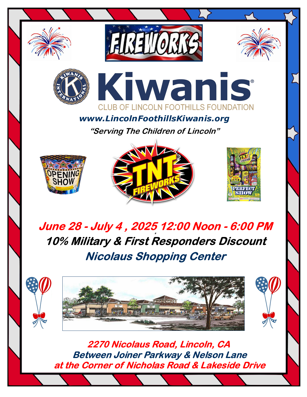 4th of July Fireworks Sales Kiwanis Club of Lincoln Foothills