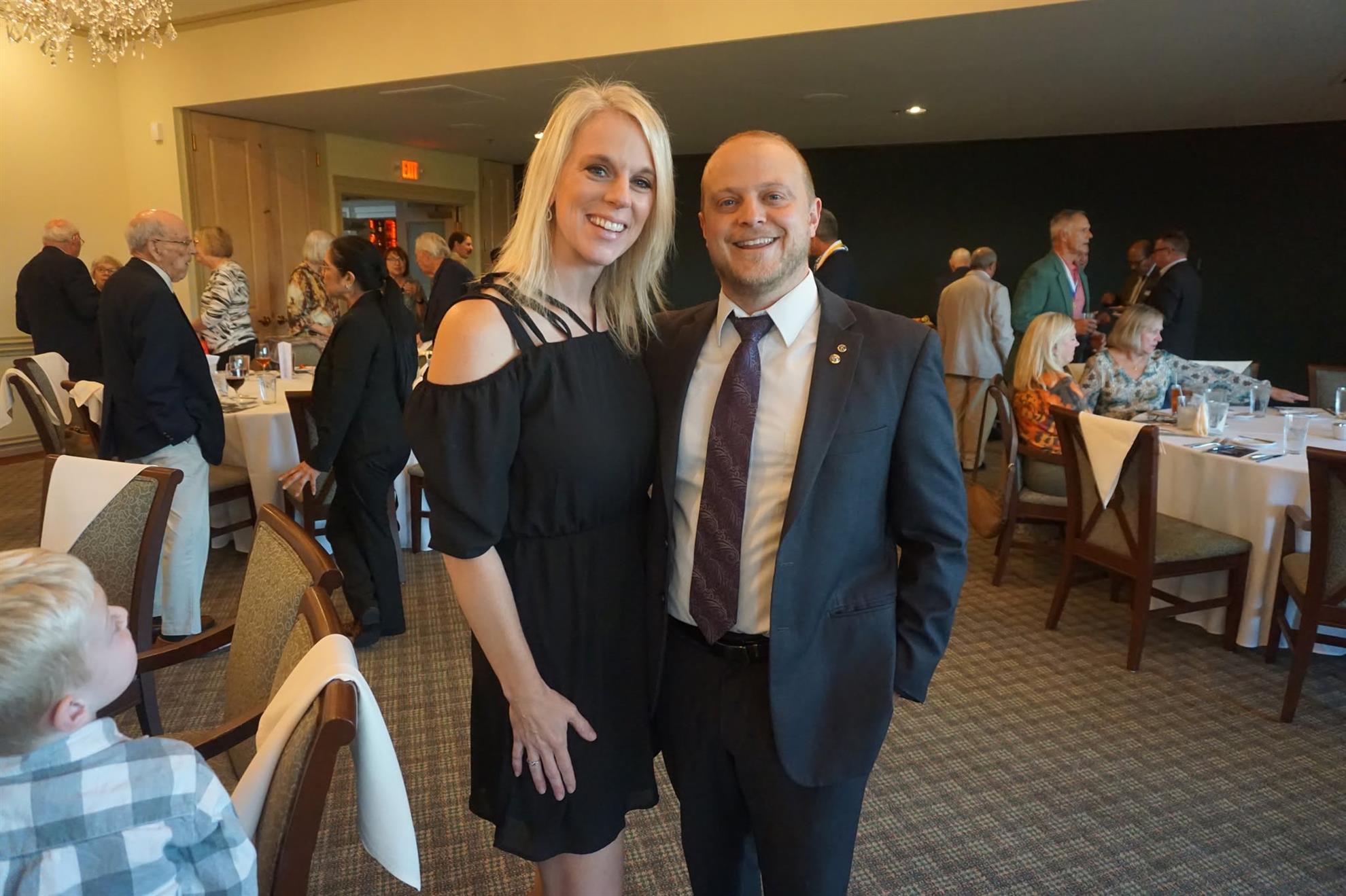 Kiwanis 2026-27 President Alex Haughee & wife Sara at Installation Dinner