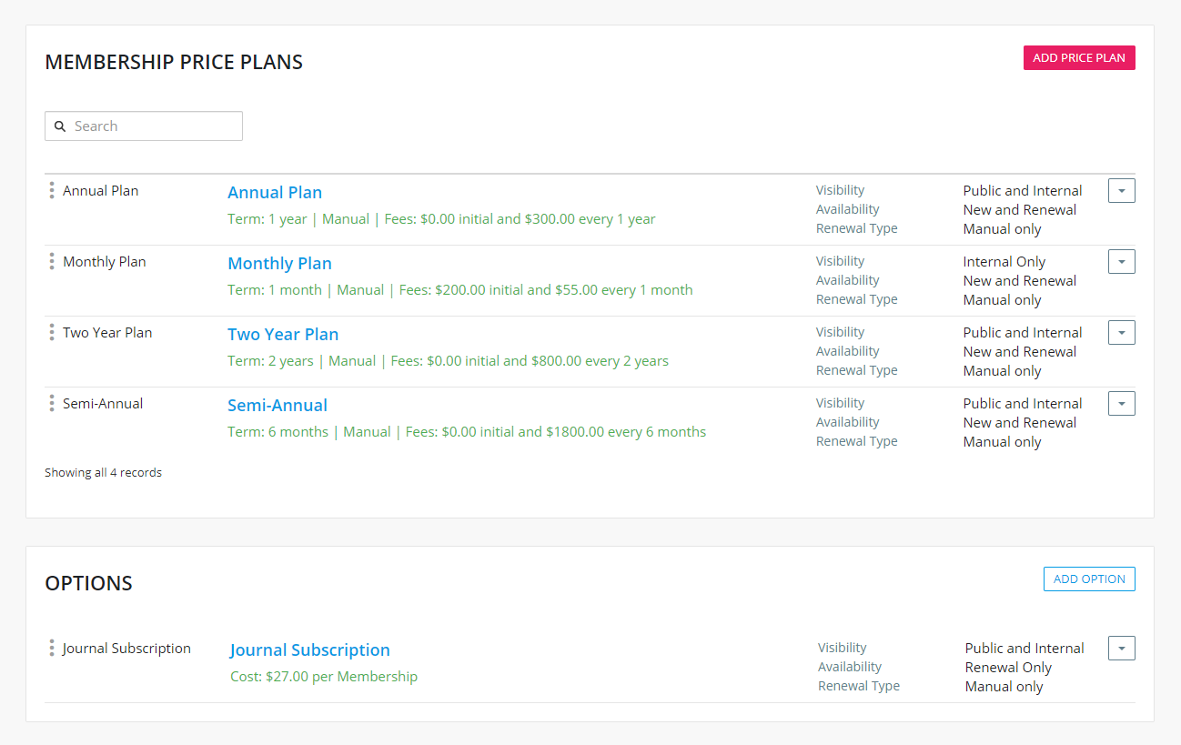 Screenshot of membership setup to show membership management automation.