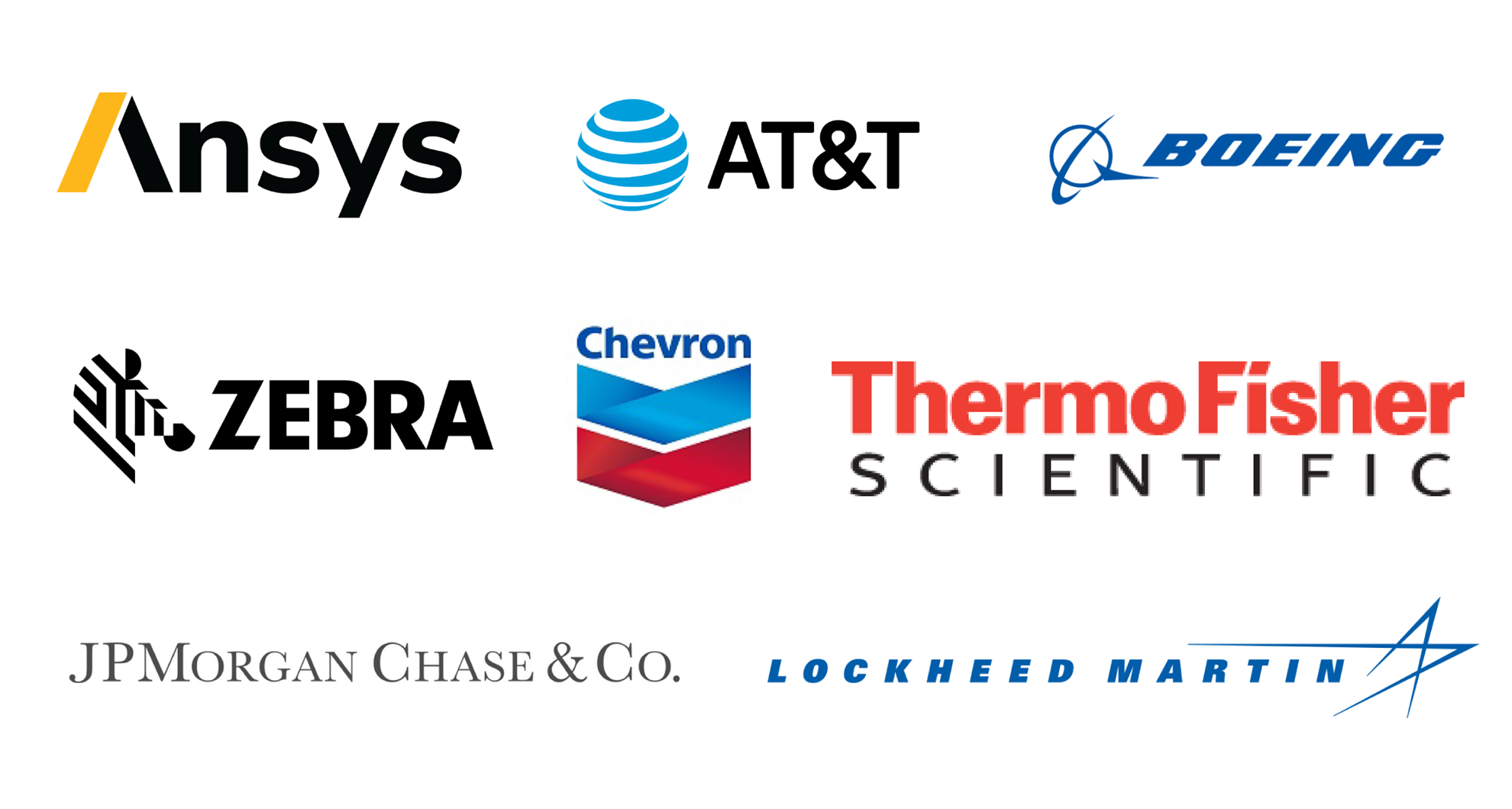 OAC Sponsors, which include: Ansys, AT&T, Boeing, Chevron, Thermo Fisher, Lockheed Martin, JP Morgan & Chase, Zebra