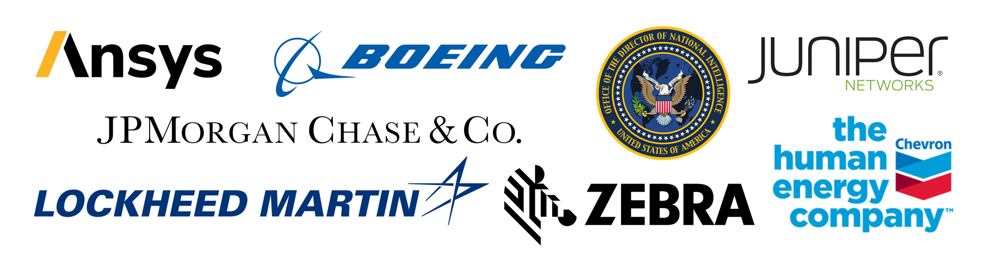 OAC Sponsors, which include: Ansys, Boeing, Chevron, Lockheed Martin, JP Morgan & Chase, Zebra, ODNI, Juniper Networks