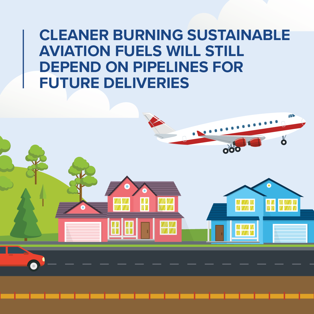 Cleaner burning sustainable aviation fuels will still depend on pipelines for future deliveries