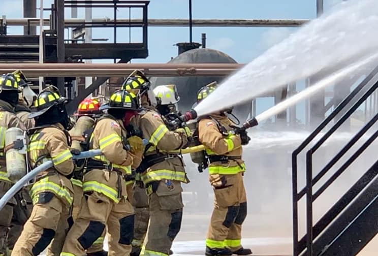 Firefighters training