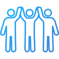 Three people celebrating icon