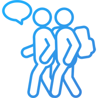 Two people walking and talking icon