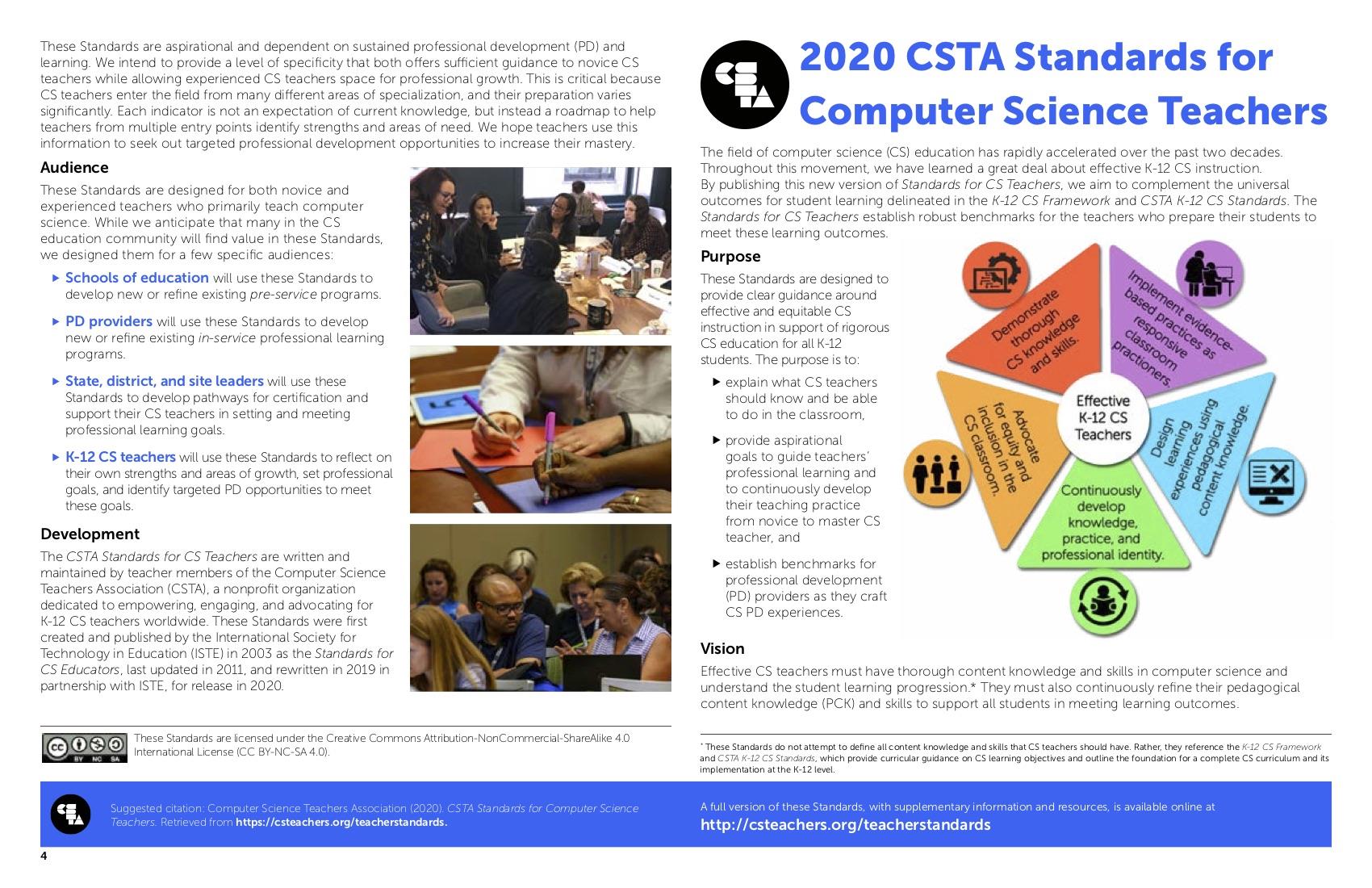 Standards for CS Teachers -- PDF -- Cover Pages
