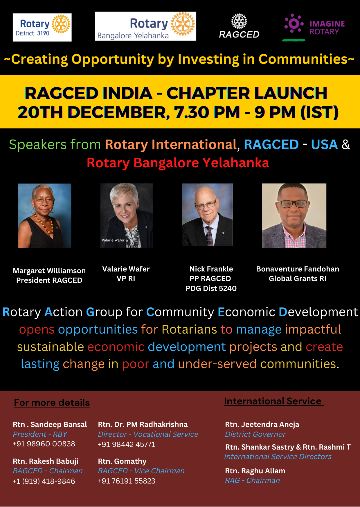 RAGCED India Chapter Launch Webinar | Rotary Action Group for Community  Economic Development