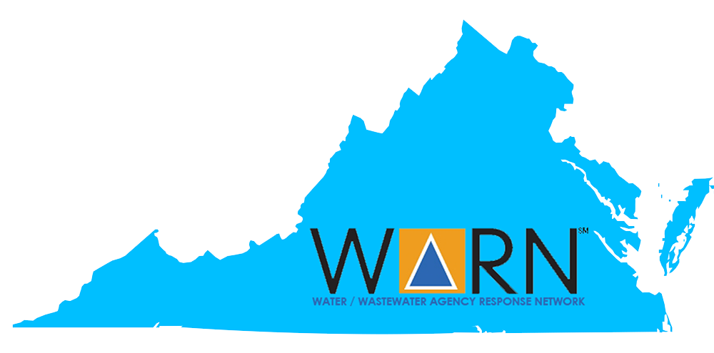 Blue state of Virginia with the name WARN inside