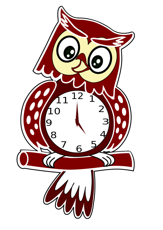 Cartoon image of an owl clock