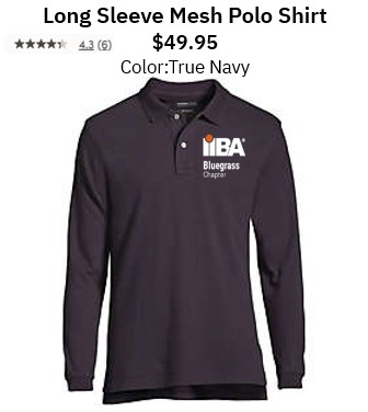 Men's Navy Long Sleeve Mesh Polo Shirt