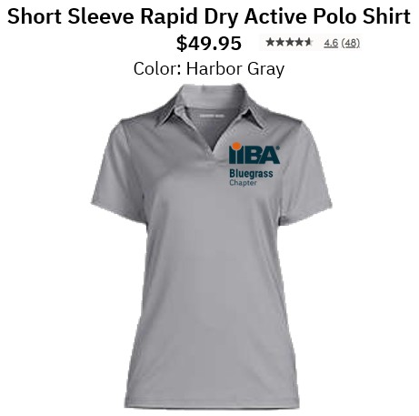 Women's Gray Short Sleeve Rapid Dry Active Polo Shirt