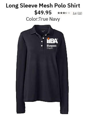 Women's Navy Long Sleeve Mesh Polo Shirt
