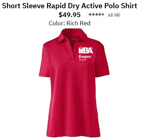 Women's Red Short Sleeve Rapid Dry Active Polo Shirt
