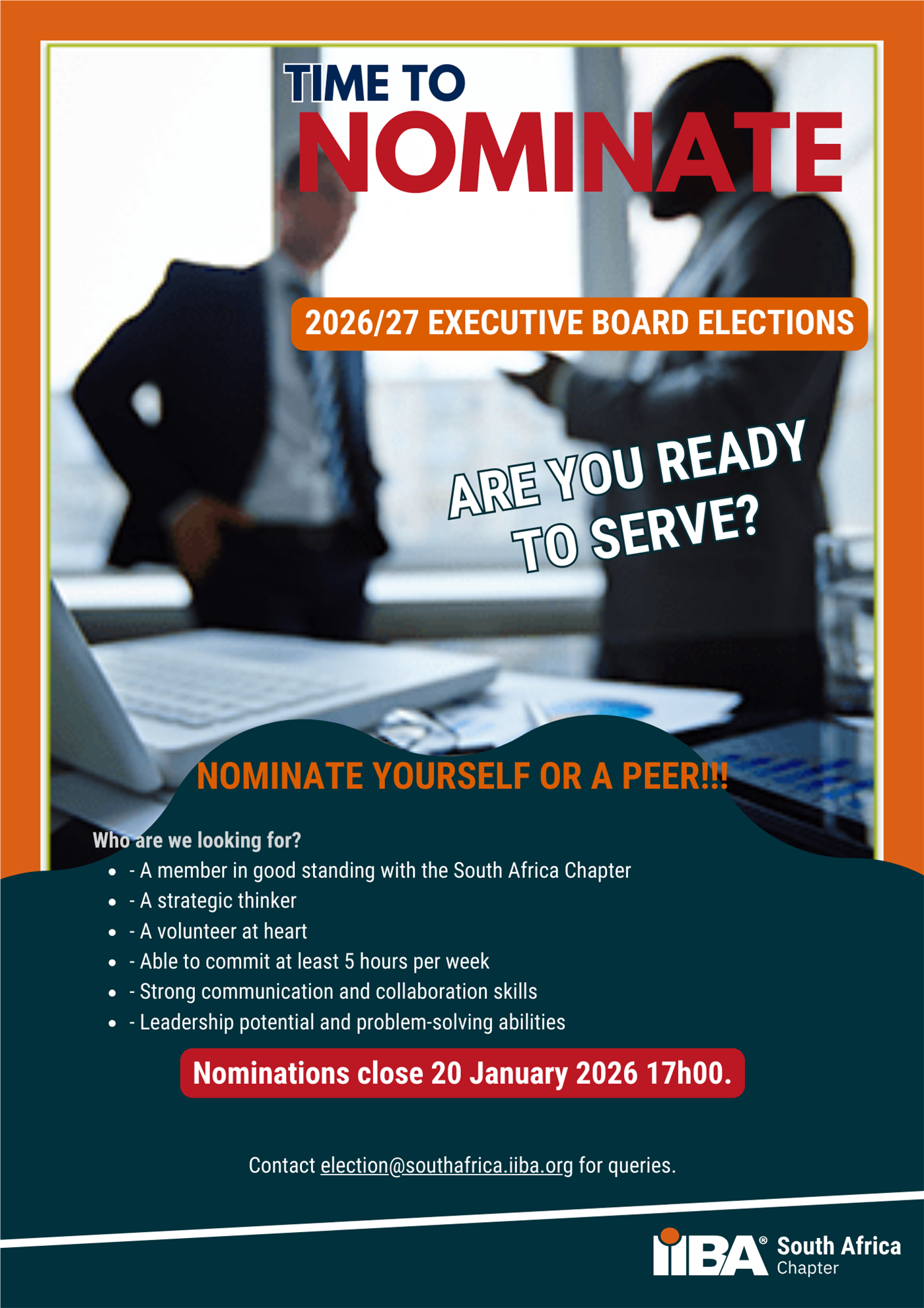 Updates to the IIBA South Africa Chapter 2026/27 Board Election Schedule