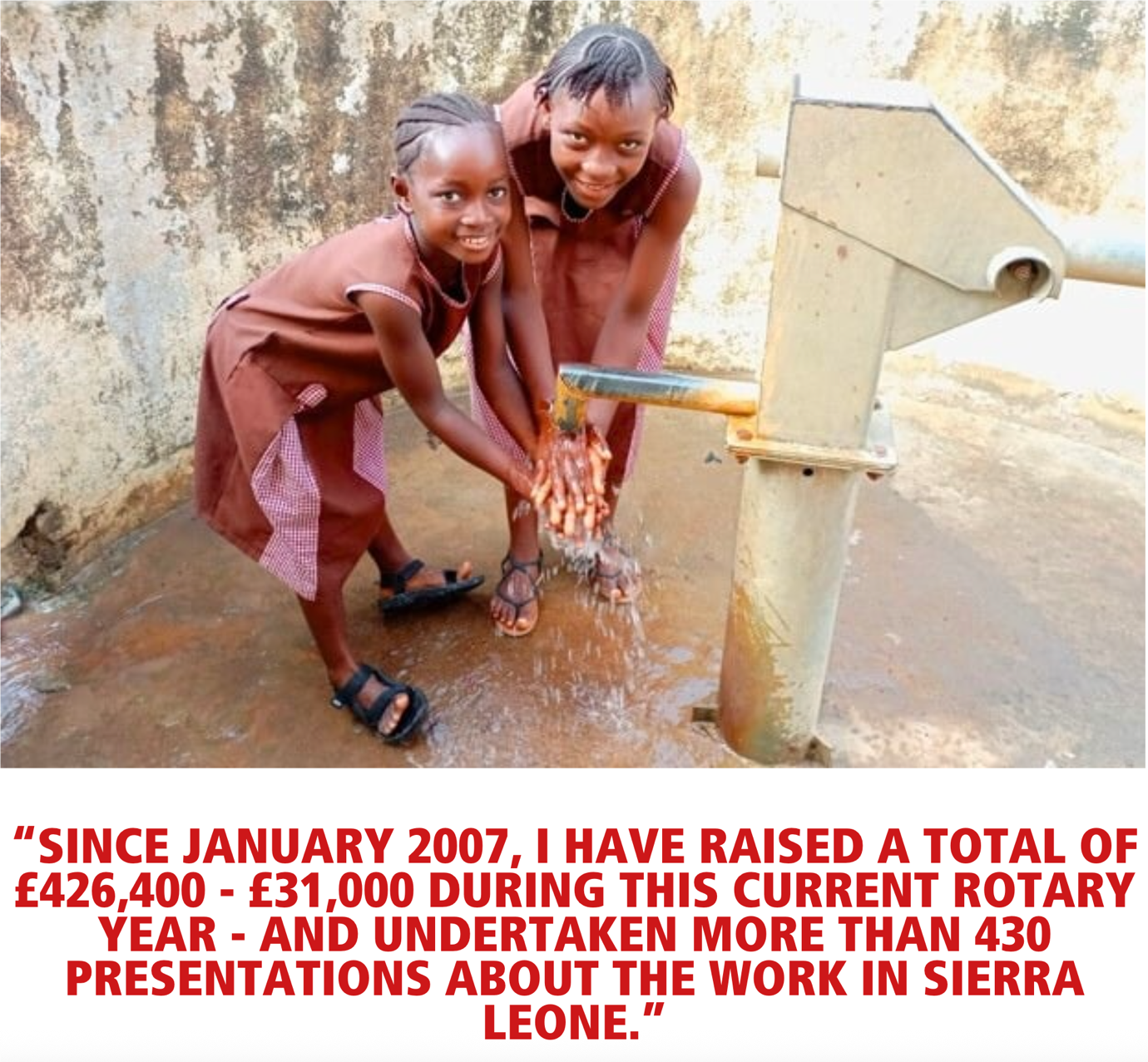 Two girls washing hands at a water pumpAI-generated content may be incorrect.