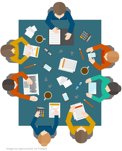 A group of people sitting around a tableAI-generated content may be incorrect.